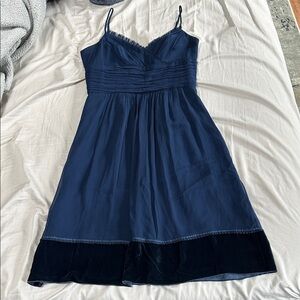 Laundry By Shelli Segal Navy Blue Spaghetti Strap Midi Dress